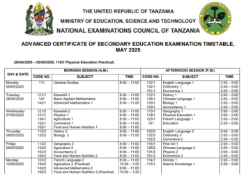 ACSEE 2025 Exam Timetable: NECTA yatangaza ratiba rasmi ya mtihani wa kidato cha sita 2025, pakua PDF hapa