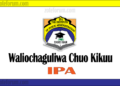 Majina Ya Waliochaguliwa Chuo Kikuu Cha IPA