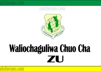 Zanzibar University (ZU) Selected Applicants 2025/26 (Majina Ya Waliochaguliwa Chuo Kikuu Cha Zanzibar )