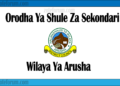 Orodha Ya Shule Za Sekondari Wilaya ya Arusha, Matokeo, Majina ya Waliochaguliwa na Utaratibu wa Kujiunga na Masomo