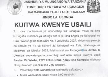 Majina ya Usaili wa Kusimamia Uchaguzi 2025 Jimbo la Ukonga